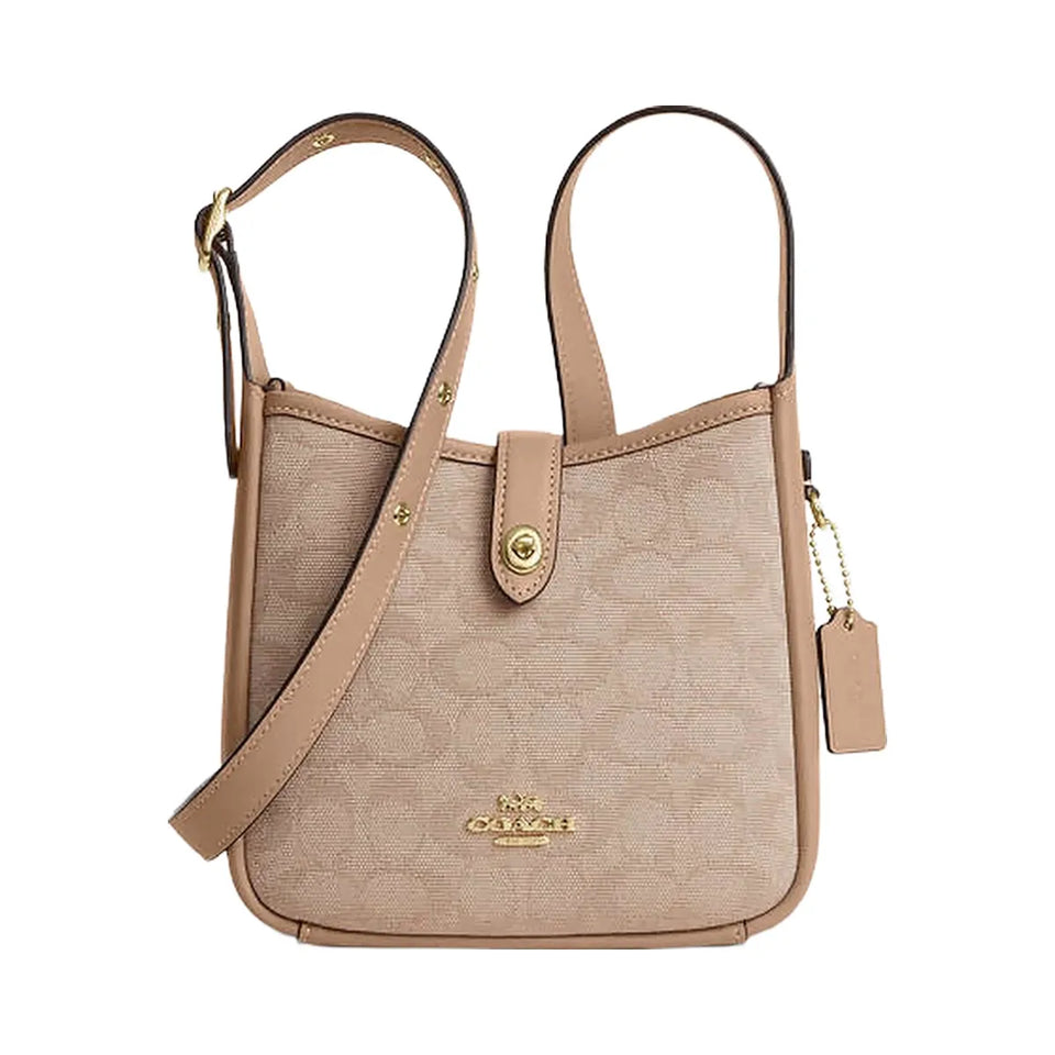 Coach Hadley Mini Crossbody Bag With Signature Canvas Im-Dark Natural Multi