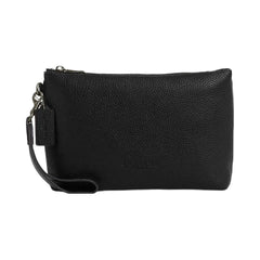 Coach Pouch Pebbled Leather-Gunmetal-Black