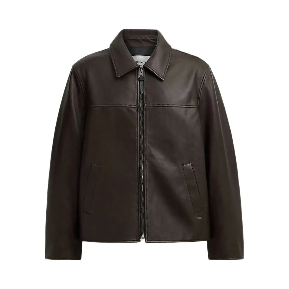 Coach Leather Jacket Burnt Espresso