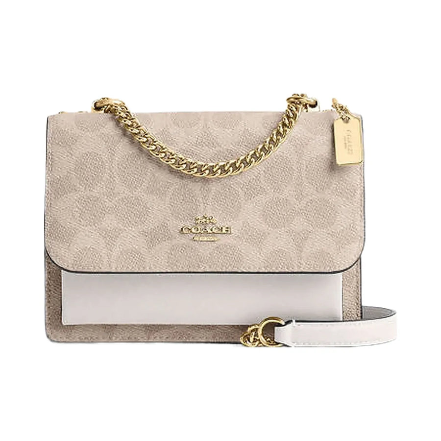 Coach Mini Klare Crossbody Bag In Signature Canvas Signature Canvas-Gold-Sand-Chalk