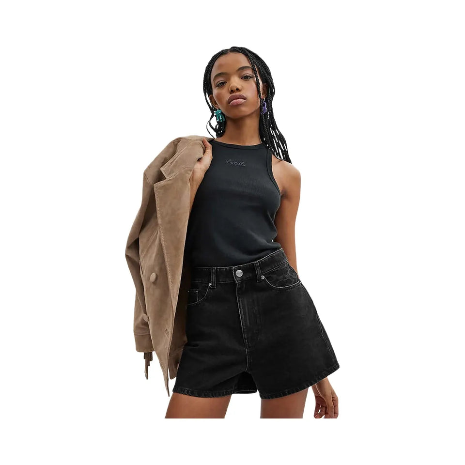 Coach Denim Shorts In Organic Cotton Black