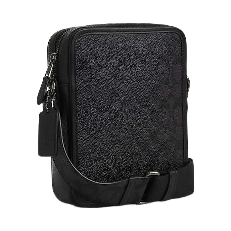 Coach Sullivan Crossbody Bag In Signature Canvas With Patches Gunmetal-Charcoal Multi