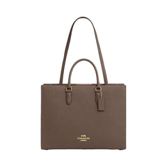 Coach Maggie Tote Bag Pebbled Leather-Gold-Dark Stone