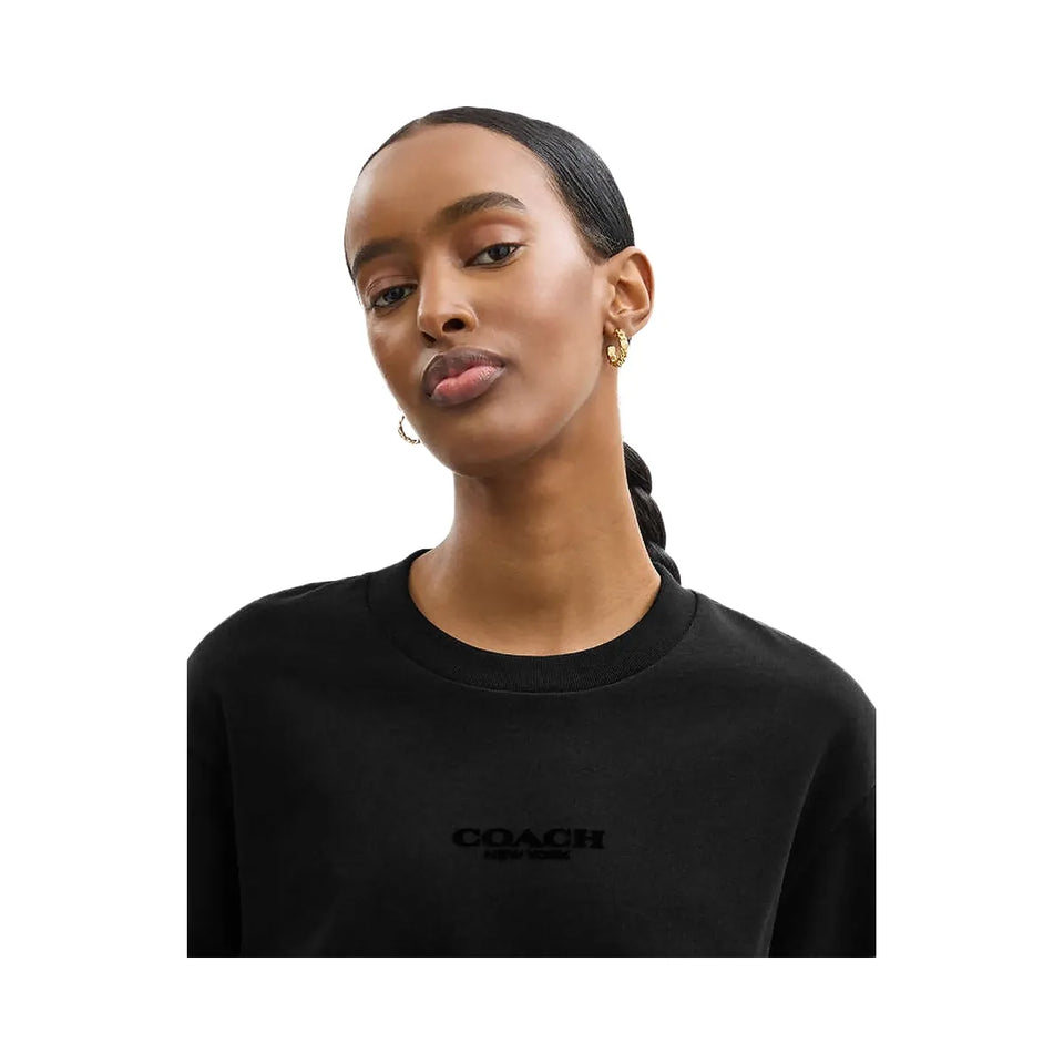 Coach New York T-Shirt Dress In Organic Cotton Black