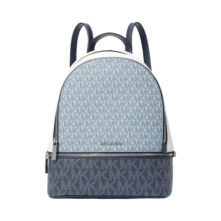Michael Kors Rhea Medium Color-Block Signature Logo Backpack Admirl Multi