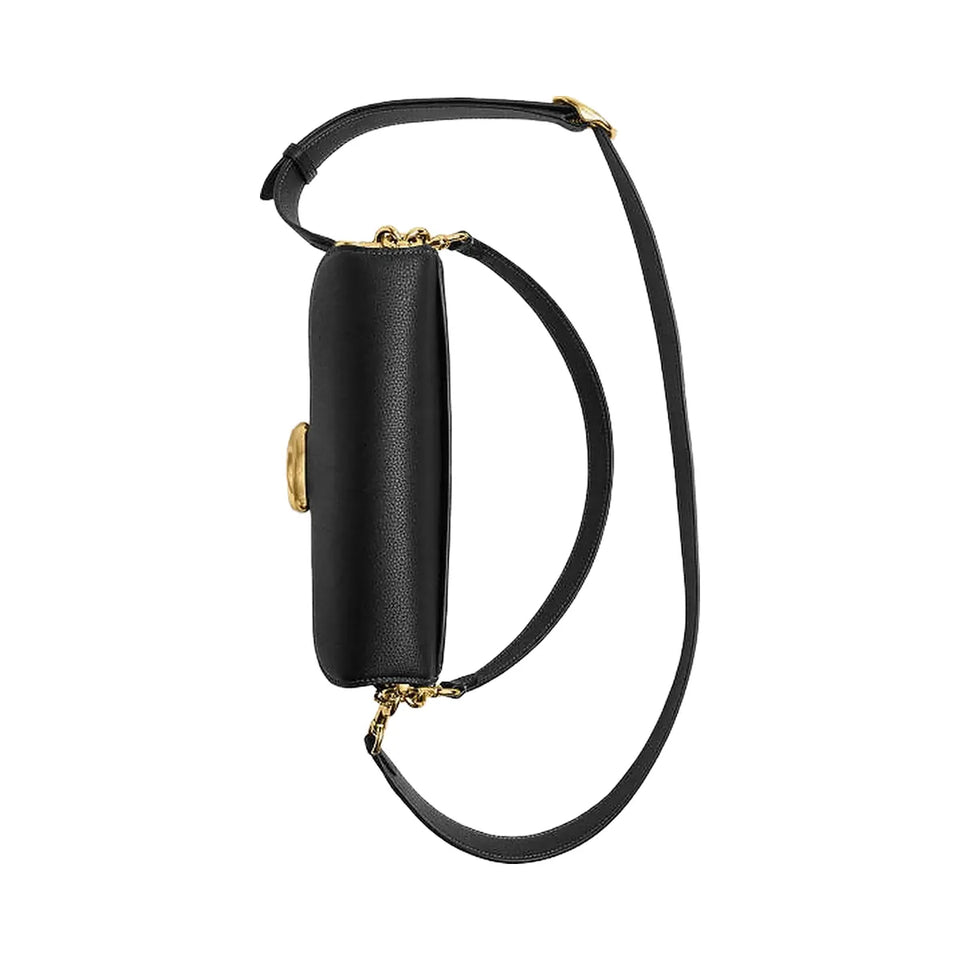Coach Tabby Shoulder Bag 26 Polished Pebble Leather-Brass-Black