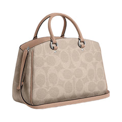 Coach Savannah Carryall Bag In Signature Canvas Signature Canvas-Silver-Sand-Taupe