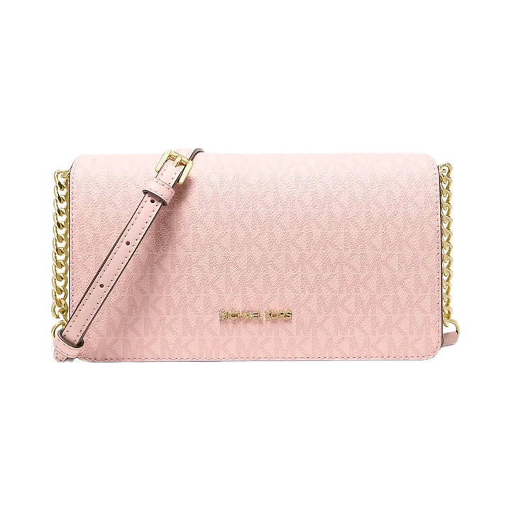 Michael Kors Jet Set Medium Signature Logo Crossbody Bag Powder Blush
