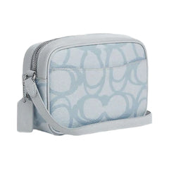 Coach Mini Jamie Camera Bag In Sketch Signature Canvas Signature Canvas-Silver-Ice Blue