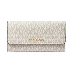 Michael Kors Jet Set Large Logo Trifold Wallet Vanilla