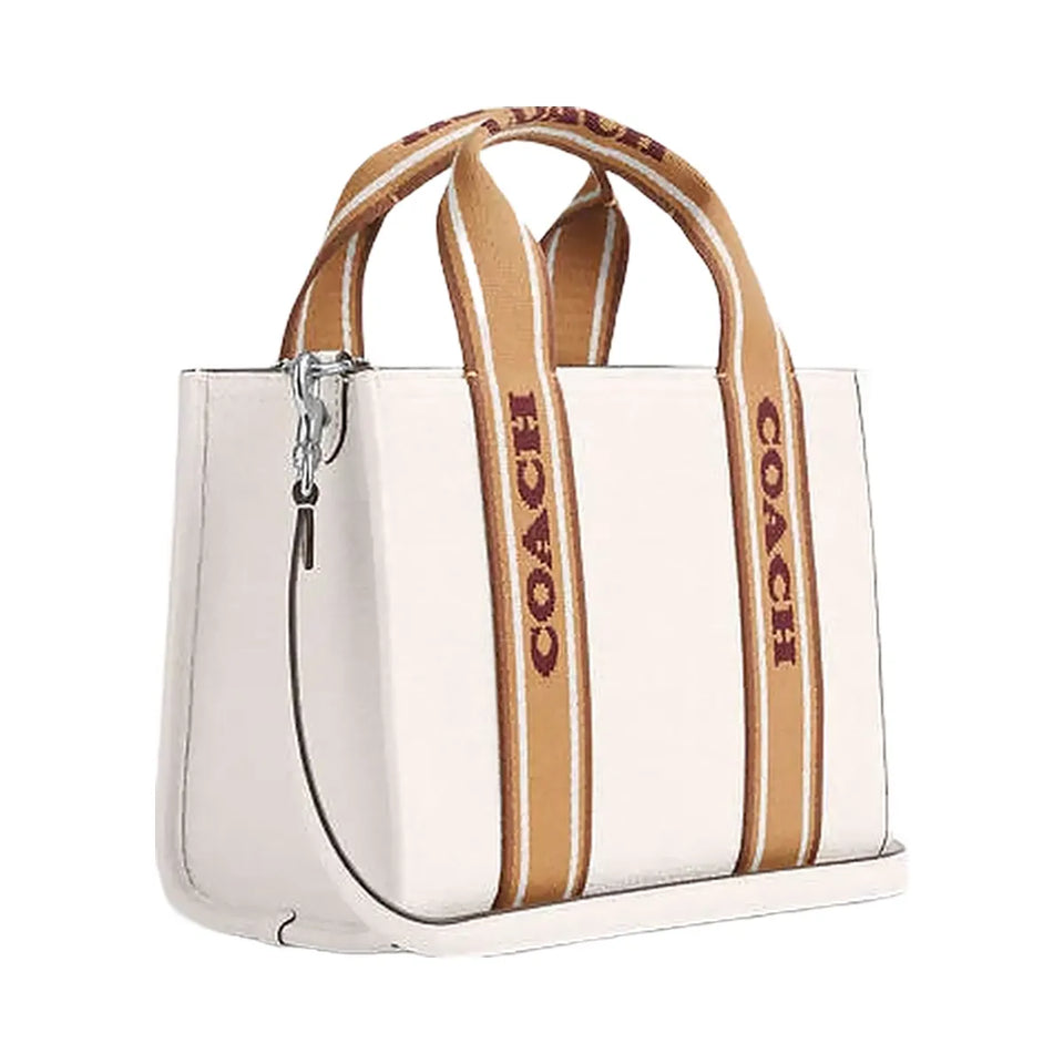 Coach Smith Tote Bag 24 Pebbled Leather-Silver-Chalk Multi