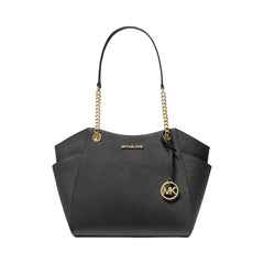 Michael Kors Jet Set Large Saffiano Leather Shoulder Bag Black