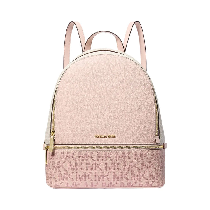 Michael Kors Rhea Medium Color-Block Signature Logo Backpack Pwd Blsh Mlt
