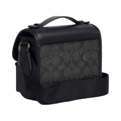 Coach Racer Crossbody Bag In Signature Canvas Signature Canvas-Gunmetal-Charcoal-Black