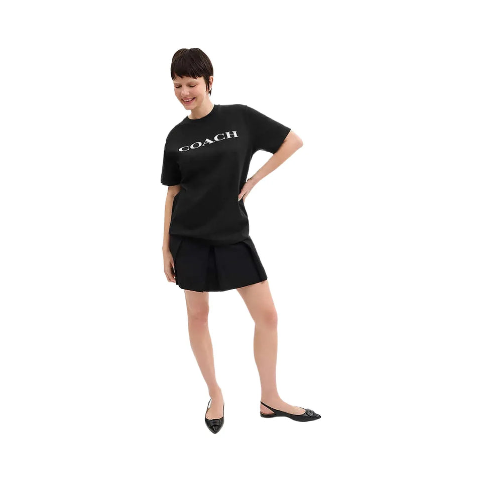 Coach Signature T-Shirt In Organic Cotton Black