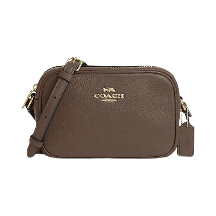 Coach Mini Jamie Camera Bag Pebbled Leather-Gold-Dark Stone