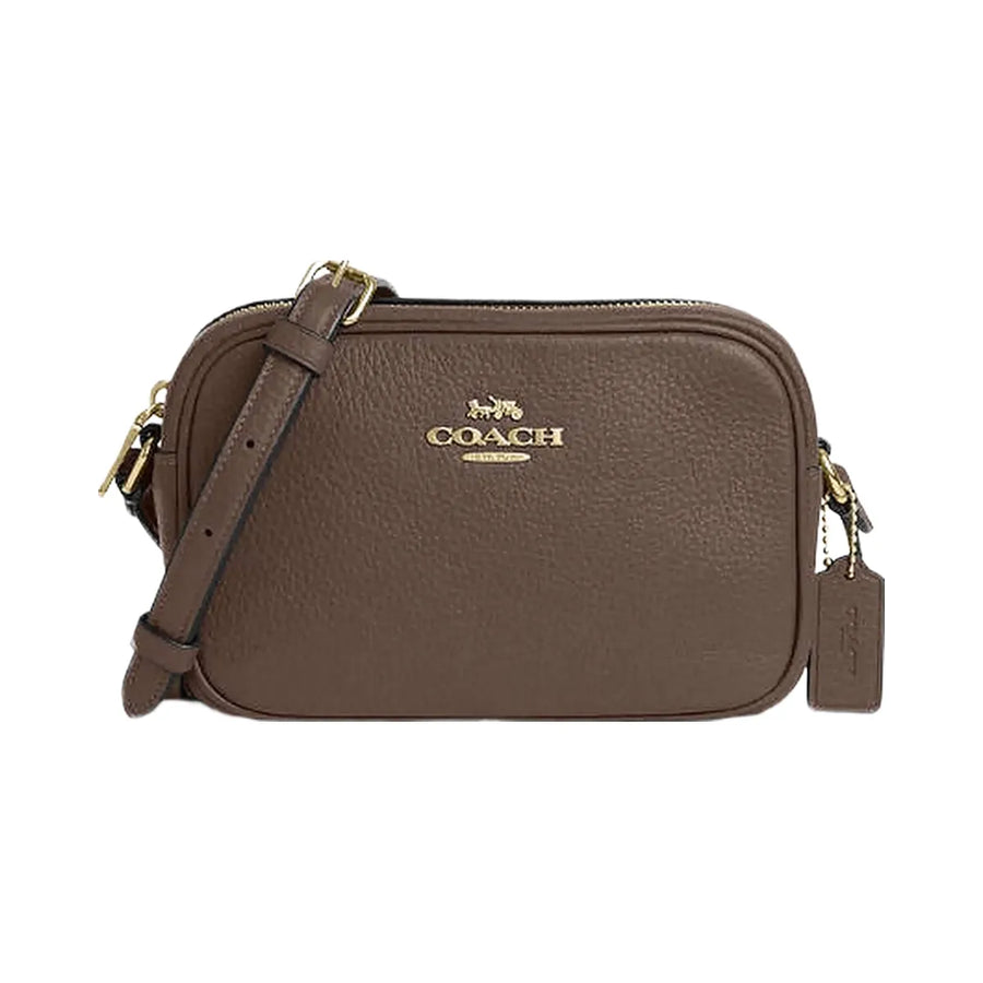 Coach Mini Jamie Camera Bag Pebbled Leather-Gold-Dark Stone