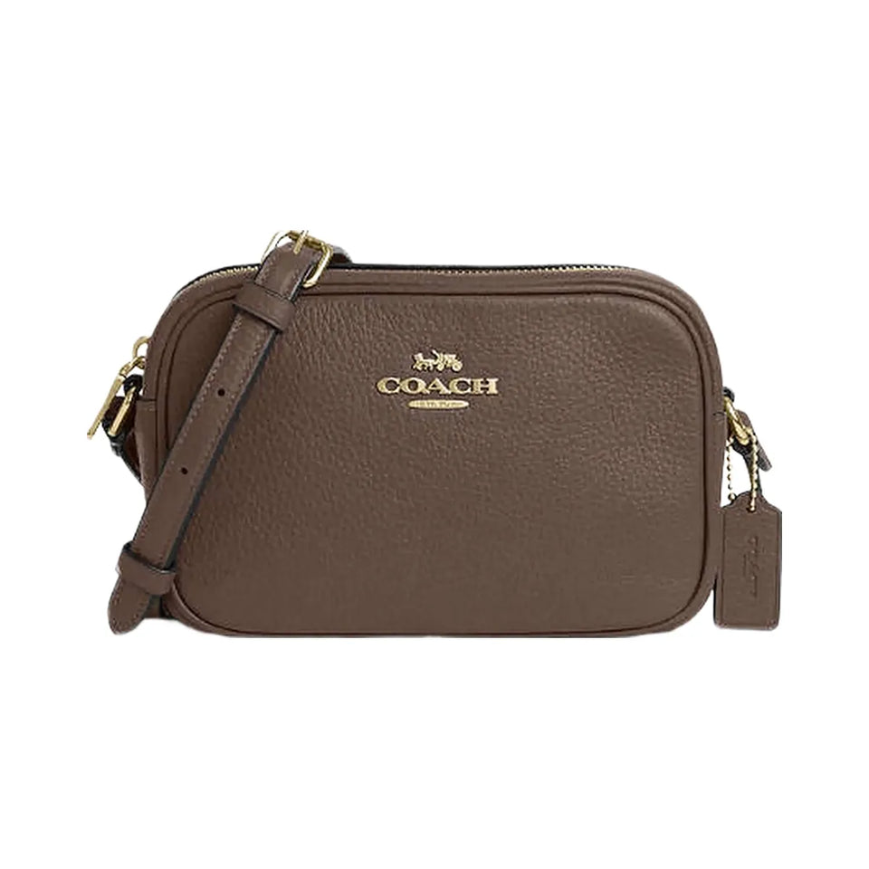 Coach Mini Jamie Camera Bag Pebbled Leather-Gold-Dark Stone