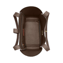 Coach Hadley Turnlock Tote Bag Pebbled Leather-Gold-Dark Stone