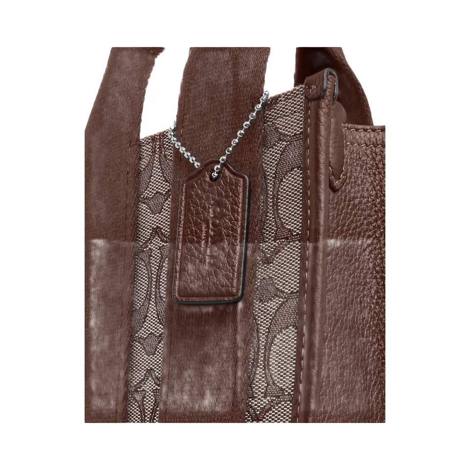 Coach Smith Mini Tote Bag In Signature Jacquard Signature Jacquard-Silver-Oak-Maple