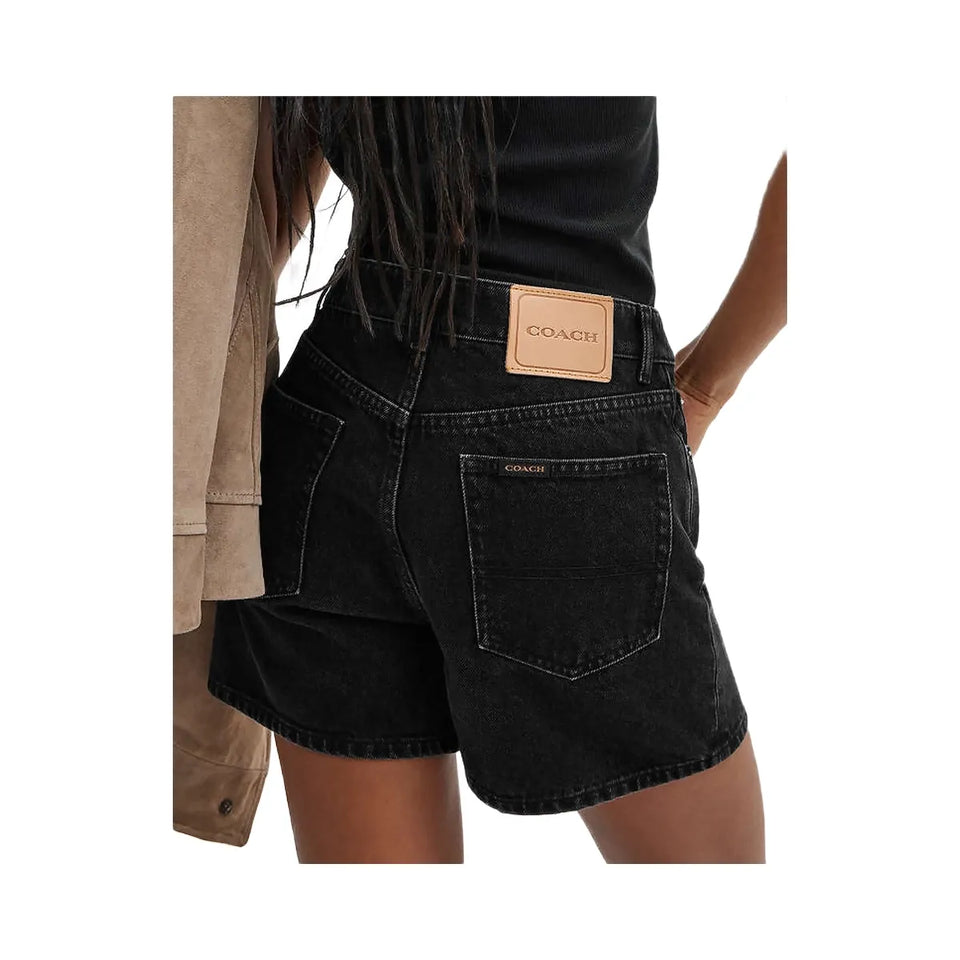Coach Denim Shorts In Organic Cotton Black