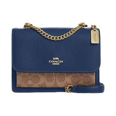 Coach Mini Klare Crossbody Bag In Signature Canvas Im-Deep Blue-Tan