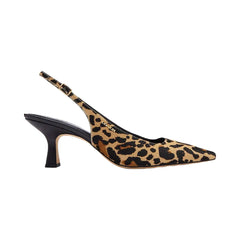 Coach Slingback Heel With Leopard Print Tan & Black