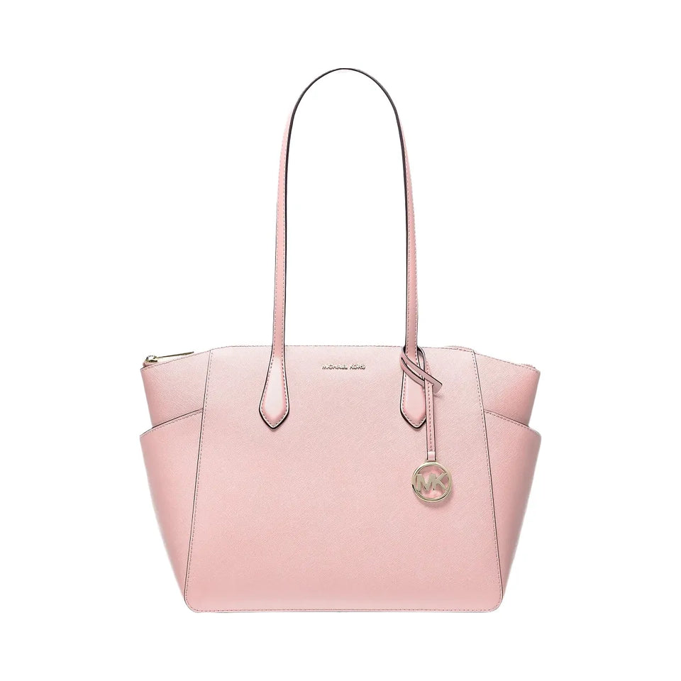 Michael Kors Marilyn Medium Saffiano Leather Tote Bag Powder Blush