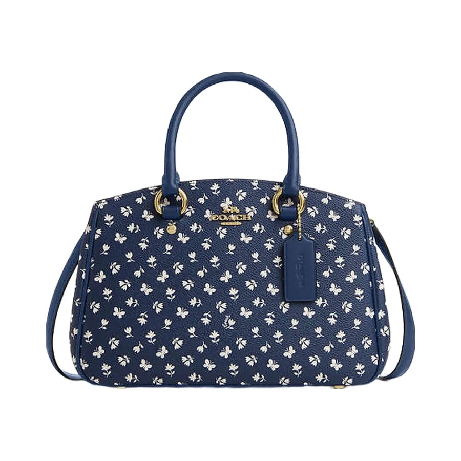 Coach Savannah Small Carryall Bag With Floral Print Gold-Deep Blue Multi