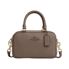 Coach Satchel Crossbody Smooth Leather-Gold-Dark Stone