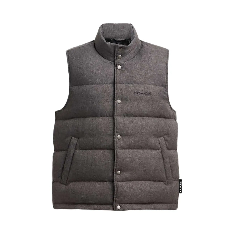 Coach Solid Down Vest Dark Heather Grey