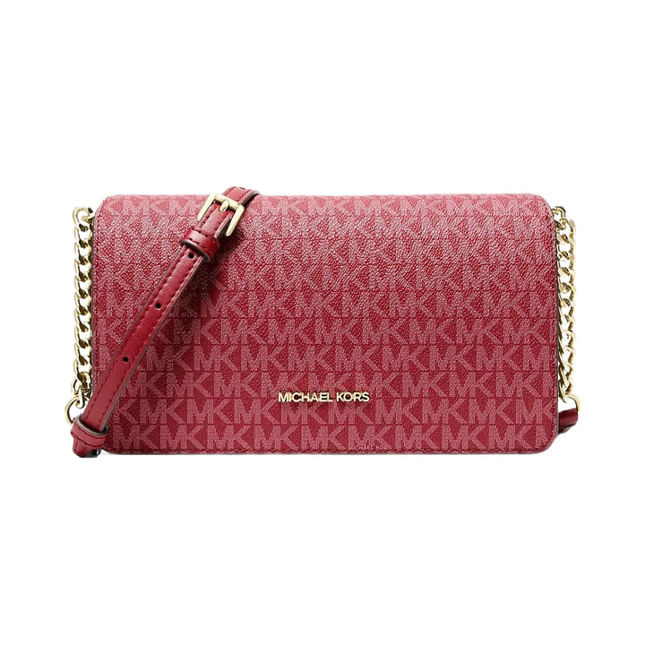 Michael Kors Jet Set Medium Signature Logo Crossbody Bag Cherry