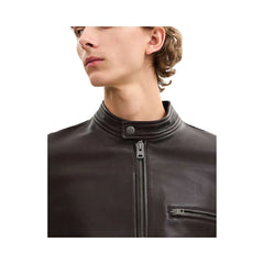 Coach Leather Racer Jacket Burnt Espresso