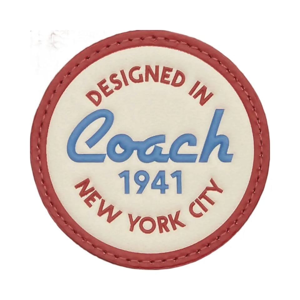 Coach Luggage Tag In Signature Canvas With Patches Signature Canvas-Gunmetal-Tan Multi