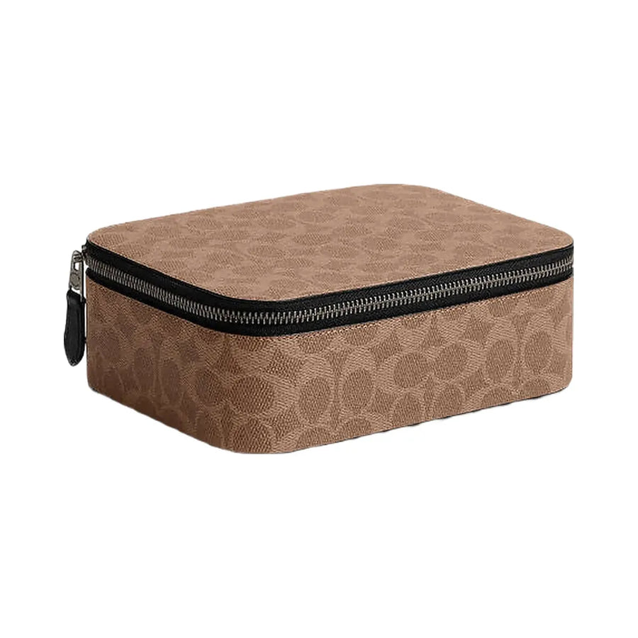 Coach Tech Organizer In Colorblock Signature Canvas Signature Canvas-Gunmetal-Khaki-Black