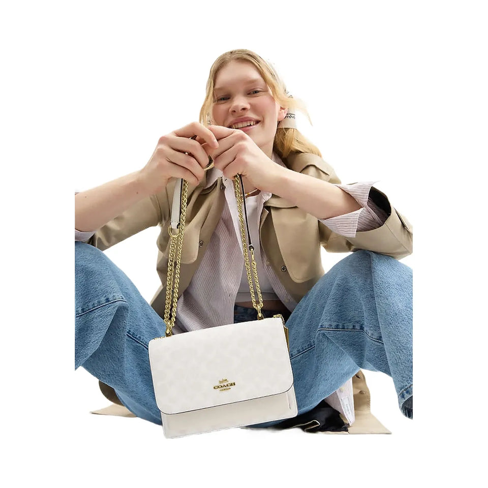 Coach Klare Crossbody Bag In Signature Canvas Signature Canvas-Gold-White-Chalk