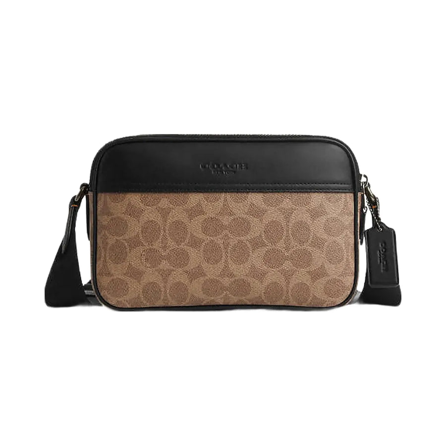 Coach Graham Crossbody Bag In Signature Canvas Signature Canvas-Qb-Tan-Black