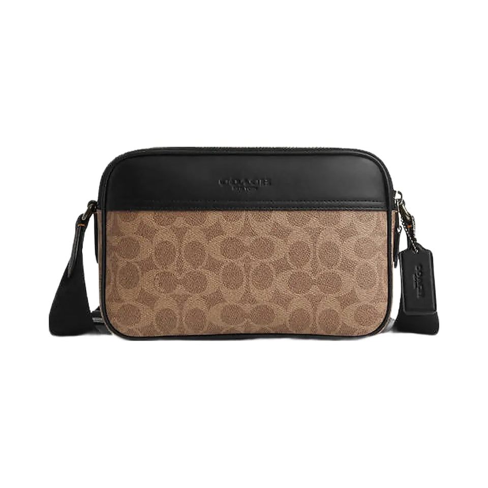 Coach Graham Crossbody Bag In Signature Canvas Signature Canvas-Qb-Tan-Black