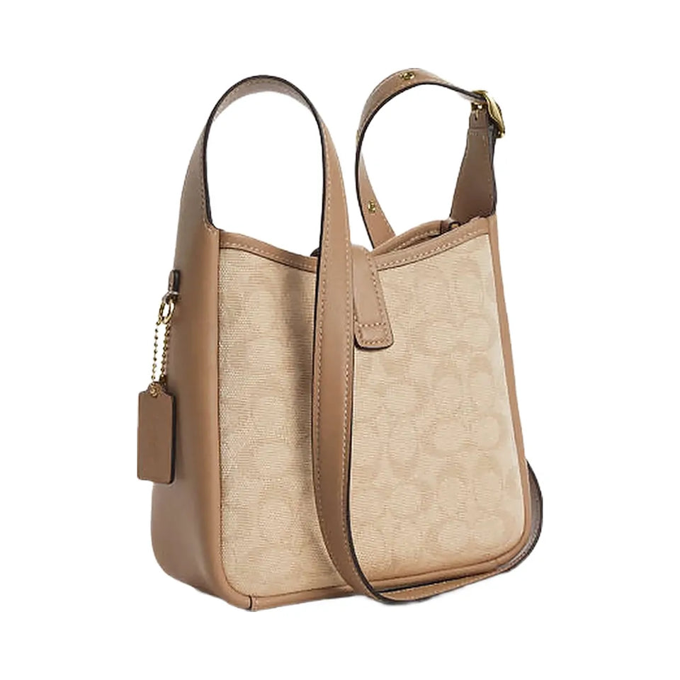 Coach Hadley Mini Crossbody Bag With Signature Canvas Im-Dark Natural Multi
