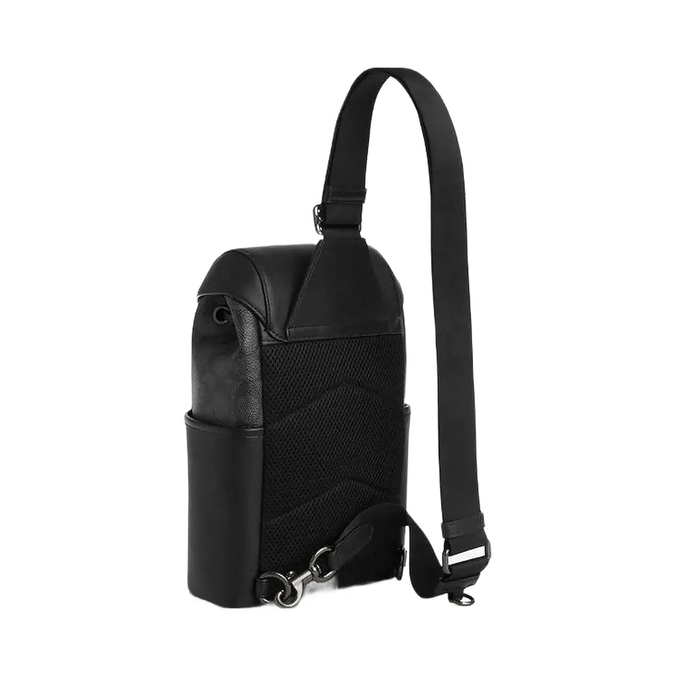 Coach Racer Pack In Signature Signature Canvas-Gunmetal-Charcoal-Black