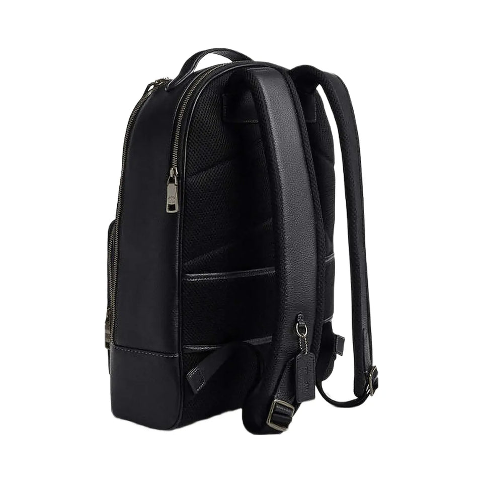 Coach Ethan Backpack In Signature Leather Pebbled Leather-Gunmetal-Black