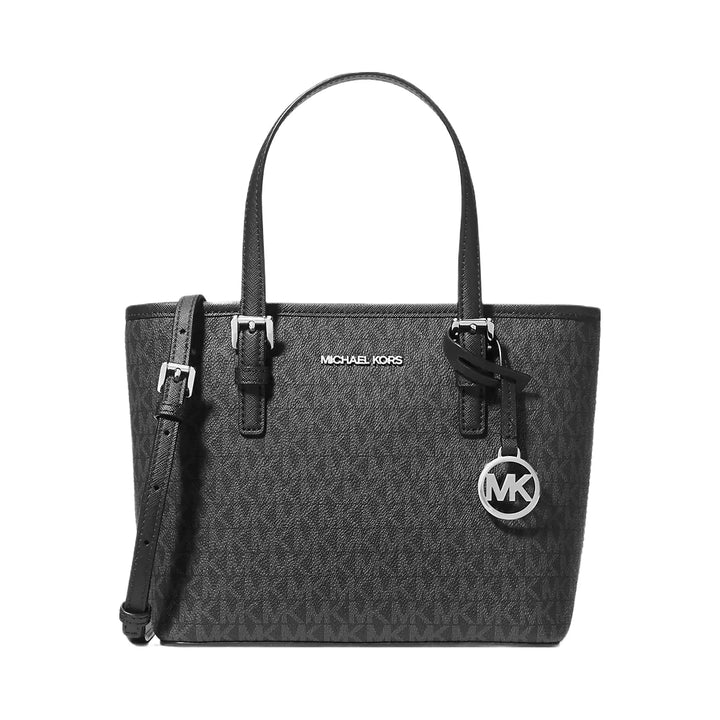 Michael Kors Jet Set Travel Extra-Small Logo Top-Zip Tote Bag Black