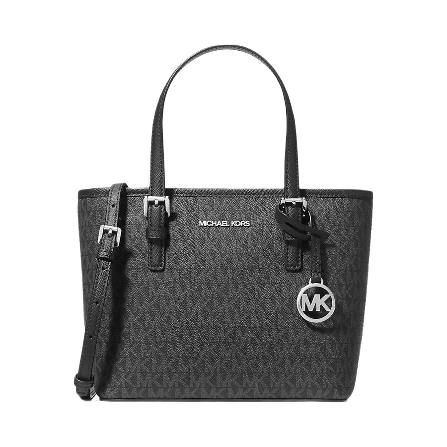 Michael Kors Jet Set Travel Extra-Small Logo Top-Zip Tote Bag Black