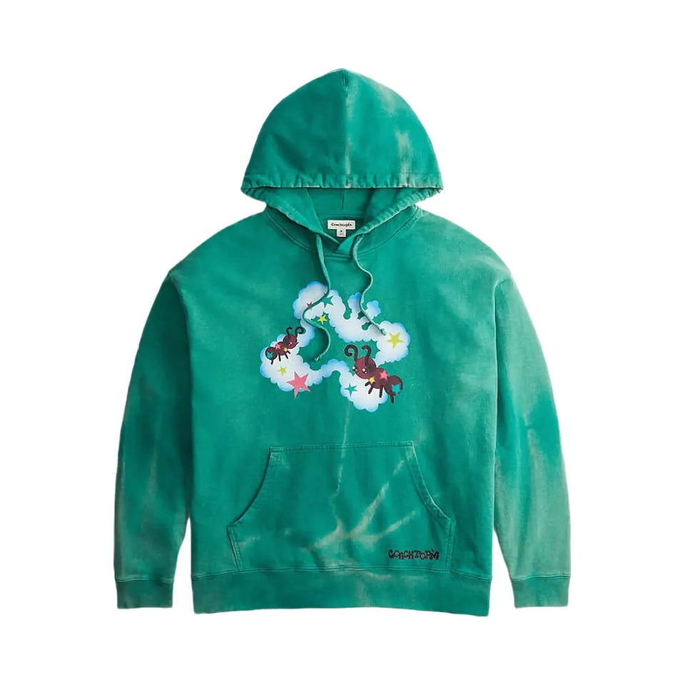Coach Hoodie With Floating Butterfly Print Green Multi