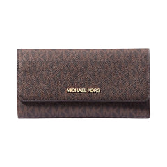 Michael Kors Jet Set Large Logo Trifold Wallet Brown