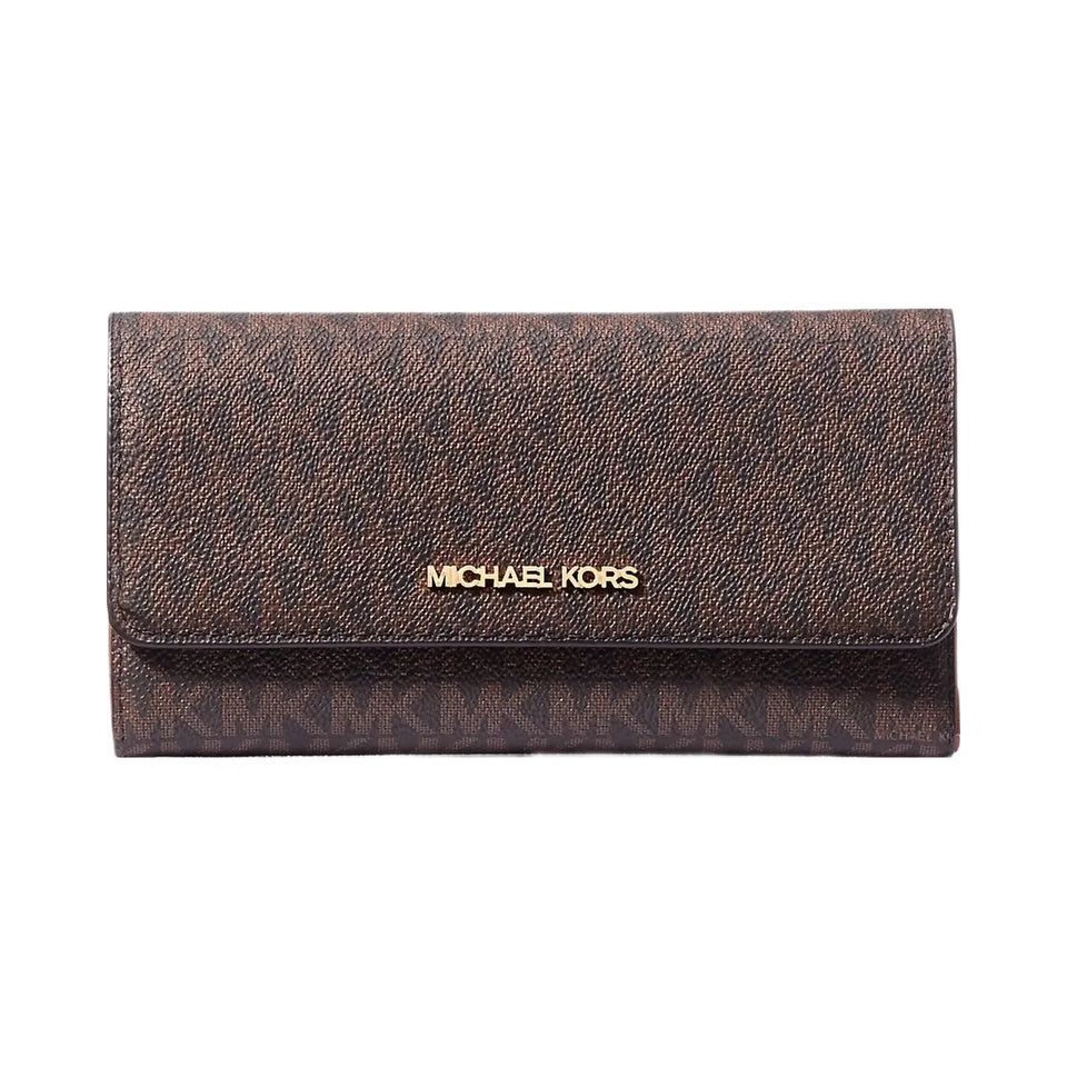 Michael Kors Jet Set Large Logo Trifold Wallet Brown