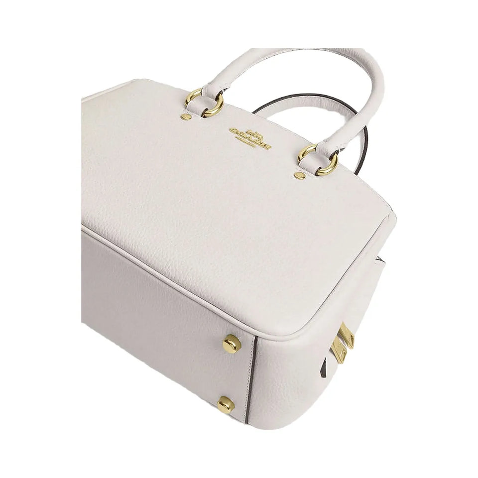 Coach Savannah Small Carryall Bag Pebbled Leather-Gold-Chalk