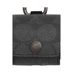 Coach Large Wireless Earbud Pro Case In Signature Canvas Gunmetal-Charcoal