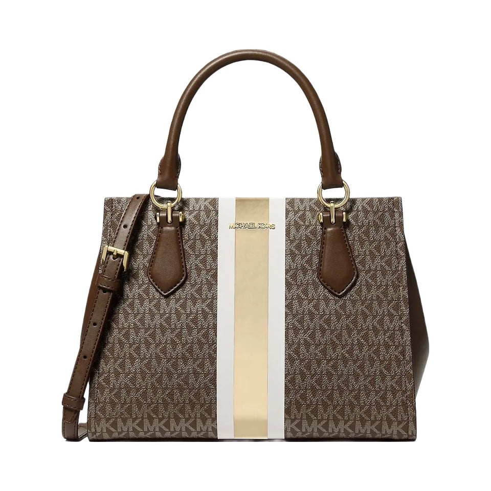 Michael Kors Marilyn Small Signature Logo Messenger Bag Brown
