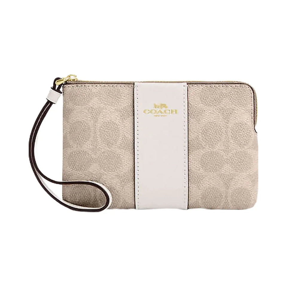 Coach Large Jewelry Box In Signature Canvas Signature Canvas-Gold-Sand-Chalk